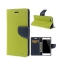 Mercury Goospery - iPhone 6 / 6S Leder Tasche Flipcase - Grün / Dunkelblau