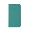 Mike Galeli - iPhone 12 Pro Max Echtleder Book Case Tasche Flip Cover Hand Made (MARCIP12_6.7-M16) - Türkis