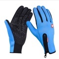 Wetterfeste Nylon Outdoor Touch Handschuhe (Grösse: L) - Blau