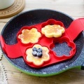 4-fach Pancake Maker Silikon Pfannkuchenform Pfannen Backform - Blumenform