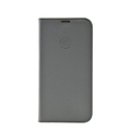 Mike Galeli - iPhone 13 Echtleder Book Case Tasche Flip Cover Hand Made (MARCIP13-M06) - Grau