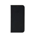 Mike Galeli - iPhone 13 Mini Echtleder Book Case Tasche Flip Cover Hand Made (MARCIP13MINI-M01) - Schwarz