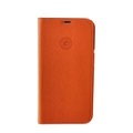 Mike Galeli - iPhone 14 Echtleder Book Case Tasche Flip Cover Hand Made (MARCIP14-M05) - Orange
