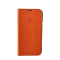 Mike Galeli - iPhone 14 Plus Echtleder Book Case Tasche Flip Cover Hand Made (MARCIP14MAX-M05) - Orange