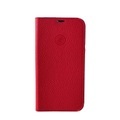 Mike Galeli - iPhone 14 Plus Echtleder Book Case Tasche Flip Cover Hand Made (MARCIP14MAX-M04) - Rot