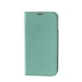Mike Galeli - iPhone 14 Pro Echtleder Book Case Tasche Flip Cover Hand Made (MARCIP14PRO-M09) - Türkis