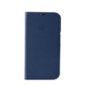 Mike Galeli - iPhone 14 Pro Max Echtleder Book Case Tasche Flip Cover Hand Made (MARCIP14PROMAX-M03) - Dunkelblau