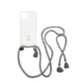 ETUUI - iPhone 13 Necklace Hybrid TPU Hülle Air Cushion Fallschutz + Handykette - Grau