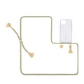 ETUUI - iPhone 13 Necklace Hybrid TPU Hülle Air Cushion Fallschutz + Handykette (basil-13) - Grün