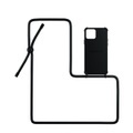 Urbany's, Urbany's - (130cm) iPhone 14 All Black Necklace Hybrid Hülle Air Cushion Fallschutz + Handykette (PN-ABB-I14-ABB) - Schwarz