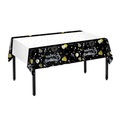 Sonstige Marke, (271x137cm) Deko Tischdecke Party Dekoration Tisch Tuch Happy Birthday Design - Schwarz / Gold