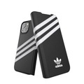 adidas Originals - iPhone 13 Mini Booklet Case Leder Etui Tasche (47078) - Schwarz / Weiss