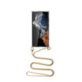 Apfelkiste © - Samsung Galaxy S22 Ultra 5G Necklace Gummi Hülle Air Cushion Fallschutz + Schlangenkette (1.2m) - Gold