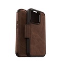 OtterBox Strada Series - Flip-Hülle für Mobiltelefon - kompatibel mit MagSafe - Leder, Polycarbonat, Metallverschluss - Espressobraun - für Apple iPhone 14 Pro