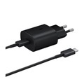 Samsung, Samsung - AFC Schnell Ladegerät (3A/25W) + USB C auf USB C Ladekabel 1m (EP-TA800XBEGWW) - Schwarz