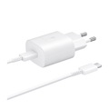 Samsung, Samsung - AFC Schnell Ladegerät (3A/25W) + USB C auf USB C Ladekabel 1m (EP-TA800XWEGWW) - Weiss