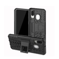Samsung Galaxy A40 Hybrid Outdoor Gummi Case Hülle mit Aufsteller - Schwarz