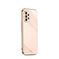 Samsung Galaxy A52s 5G / A52 (5G) Gummi Case Hülle Galvanisierter Rahmen + Kameraschutz - Rosa / Gold