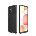 Samsung Galaxy A32 5G Gummi Case Schutzhülle mit Air Cushion Fallschutz im Carbon Look - Schwarz