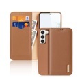 Dux Ducis - Samsung Galaxy S23 5G Flip Wallet Cover Echtleder Tasche (RFID Schutz) - Braun