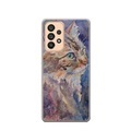 Apfelkiste © - Samsung Galaxy A13 Gummi Case Hülle Ultra Thin Katze Art Design - Braun / Blau