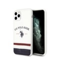 Eko - Fall U.S. Polo ASSN. Dreifarbige Streifen für iPhone 11 Pro - Weiß