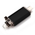 USB C Flash Drive Speicher Stick mit USB 2.0 + Micro USB (32GB) - Schwarz