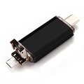 USB C Flash Drive Speicher Stick mit USB 2.0 + Micro USB (64GB) - Schwarz
