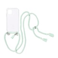 ETUUI - iPhone 12 / iPhone 12 Pro Necklace Hybrid TPU Hülle Air Cushion Fallschutz + Handykette - Türkis