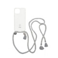 ETUUI - iPhone 13 Necklace Hybrid TPU Hülle Air Cushion Fallschutz + Handykette - Hellgrau