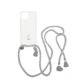 ETUUI - iPhone 13 Pro Necklace Hybrid TPU Hülle Air Cushion Fallschutz + Handykette - Hellgrau