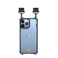 ITSkins - iPhone 13 Pro Max / 12 Pro Max Hybrid Sling Antimikrobielle Necklace Kordel Breit Schutz Hardcase Hülle (Fallschutz 3 Meter) - Schwarz / Transparent