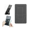 Sonstige Marke, Universal Leder Pocket Stick-On Kartenfach mit Adhesive Klebe Pad + Aufstellfunktion - Schwarz / Grau