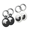 (4er Set) UAG Urban Armor Gear [U] - Apple AirTag Antimikrobielle Silikon Schutzhülle Dot Keychain + Schlüsselring (16320VM14035) - Marshmallow / Schwarz