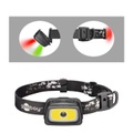 Goobay - High Bright Running Stirnlampe LED Kopflampe mit Rücklicht IPX4 240 Lumen + 7 Leuchtmodis (Batteriebetrieben) - Schwarz