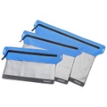 Cocoon - Zippered Flat Document Bags - Wertsachenbeutel Gr L - 32 x 25 cm blau/grau