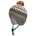 maximo - Baby-Mütze ausgenäht mit Pompon - Mütze Gr 45 cm grau