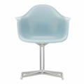 Eames Plastic Armchair RE DAL Stuhl, Sitzschale RE cotton white re, Untergestell aluminium poliert, Gleiter basic dark für teppichböden