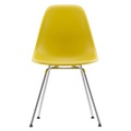 Eames Plastic Side Chair RE DSX Stuhl, Sitzschale RE hellgrau re, Untergestell verchromt, Gleiter basic dark für hartböden