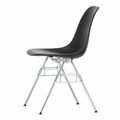 Eames Plastic Side Chair RE DSS Stuhl, Sitzschale RE smaragd re, Untergestell stahlrohr verchromt, Gleiter weiss für teppichböden