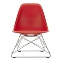 Eames Plastic Lounge Side Chair RE LSR Sessel, Sitzschale RE smaragd re, Untergestell glanzchrom, Gleiter basic dark für hartböden