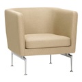 Suita Club Armchair Stoffsessel, Bezug stoff laser re, grasgrün/crème, Untergestell aluminium poliert