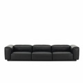 Soft Modular 3er Sofa Leder, Bezug leder sand, Armlehne niedrig