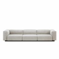 Vitra, Soft Modular 3er Sofa, Bezug stoff laser re, crème, Armlehne niedrig
