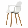 HAL Armchair Wood Stuhl, Sitzschale Polypropylen RE cotton white re 85, Untergestell eiche dunkel, naturholz-schutzlack 04, Gleiter filzgleiter für...