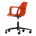 Vitra, HAL Armchair Studio Bürodrehstuhl, Sitzschale Polypropylen RE cotton white re 85, Rollen rolle hart gebremst für teppichboden