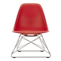 Vitra, Eames Plastic Lounge Side LSR Sessel, Sitzschale weiss, Untergestell basic dark pulverbeschichtet (glatt), Gleiter basic dark für hartböden