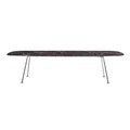 Grasshopper Rechteck Tisch, Grösse l. 300 x b. 120 cm, Tischplatte extraklares glas, Gestell metall, brüniert
