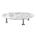 Knoll International, Grasshopper Rund Couchtisch, Durchmesser 100 cm, Tischplatte glas, schwarz, Gestell metall, brüniert