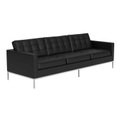 Florence Knoll Relax 3er Sofa, Bezug leder, volo white vo785, Gestell anthrazit, lackiert